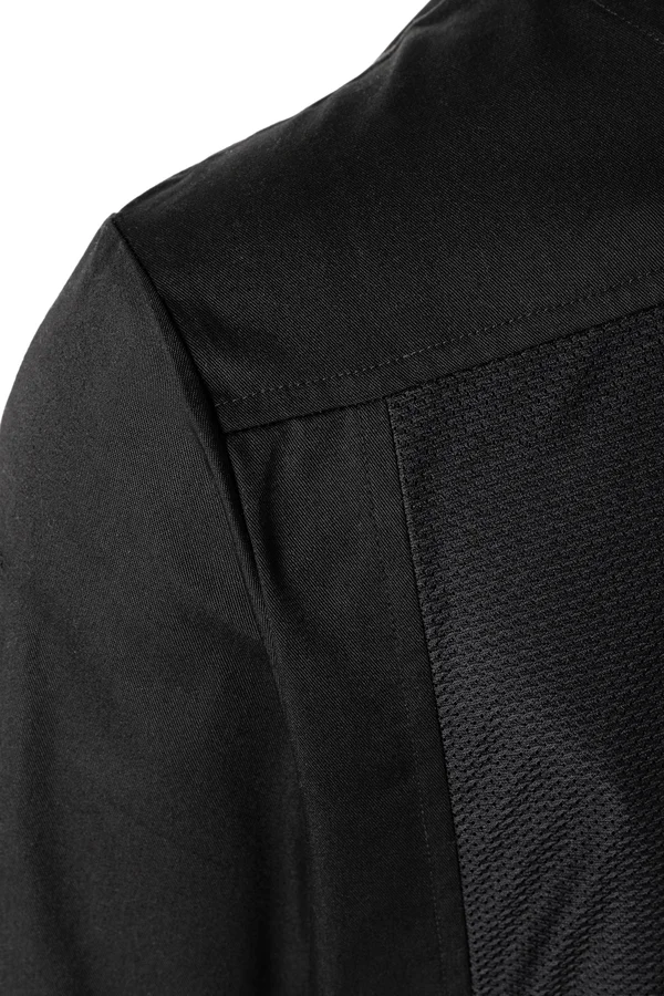 Kurzarm Überwurf-Kochhemd Basic Black (ca. Pantone 419C)