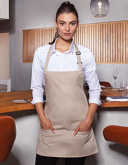 Short Bib Apron Basic With Buckle And Pocket