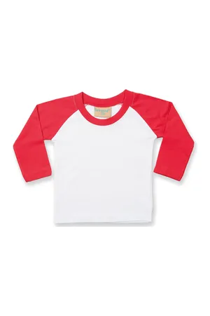 Long Sleeved Baseball T-Shirt White / Red
