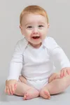 Long Sleeved Baby Bodysuit White