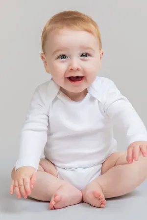 Long Sleeved Baby Bodysuit White