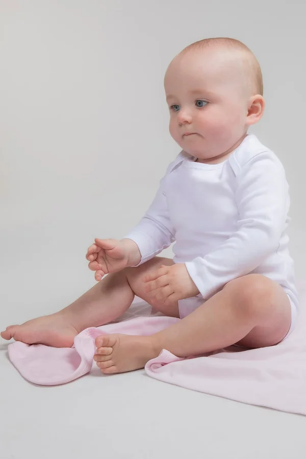 Long Sleeved Baby Bodysuit White