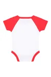 Essential Short Sleeved Baseball Bodysuit White / Red