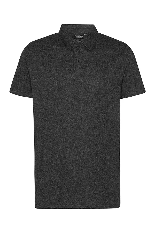 Recycled Cotton Polo black melange