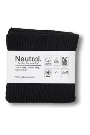 Rib Knit Kitchen Cloth (2 Pieces) Black