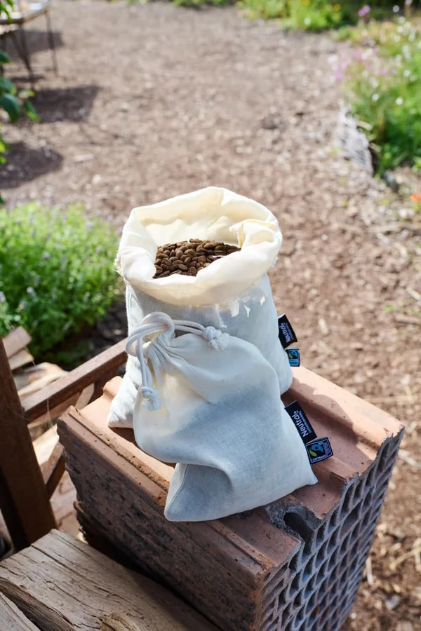 Cotton Bag With Drawstrings (5 Pieces) nature