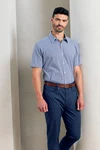 Men´s Microcheck (Gingham) Short Sleeve Cotton Shirt