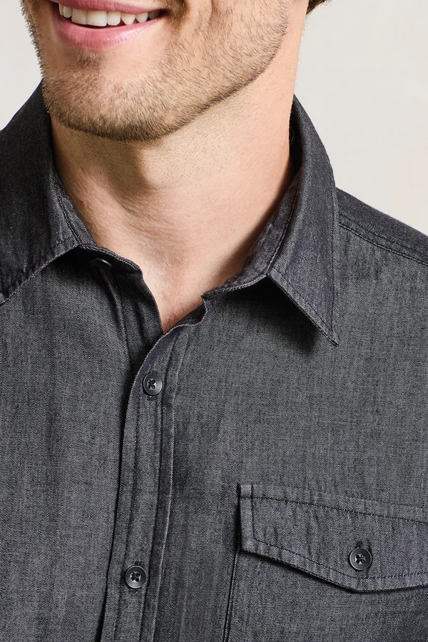 Men´s Jeans Stitch Denim Shirt Black Denim (ca. Pantone 433C)