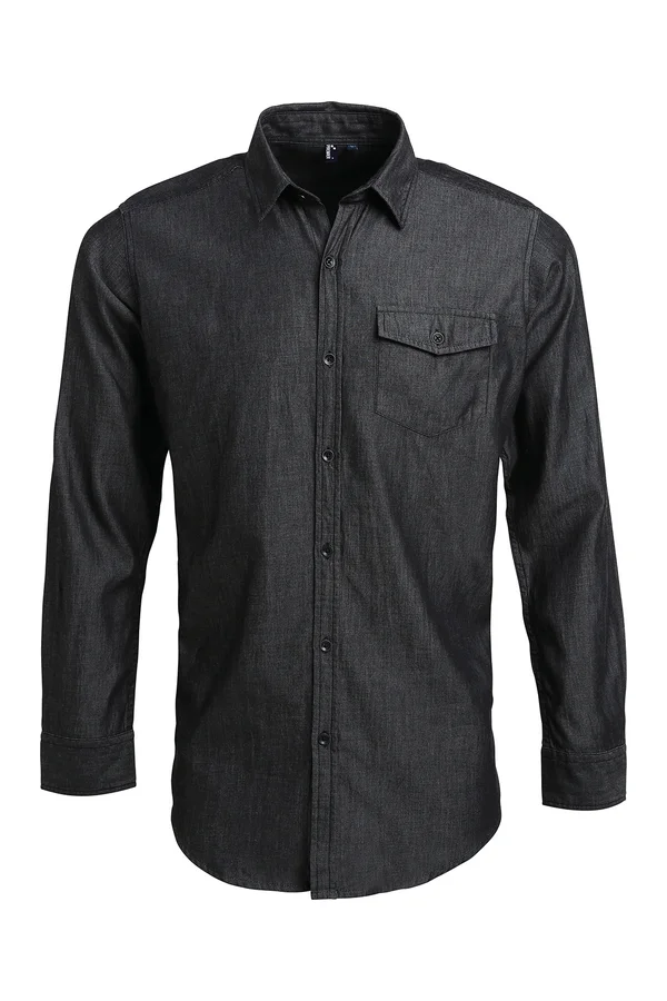 Men´s Jeans Stitch Denim Shirt Black Denim (ca. Pantone 433C)