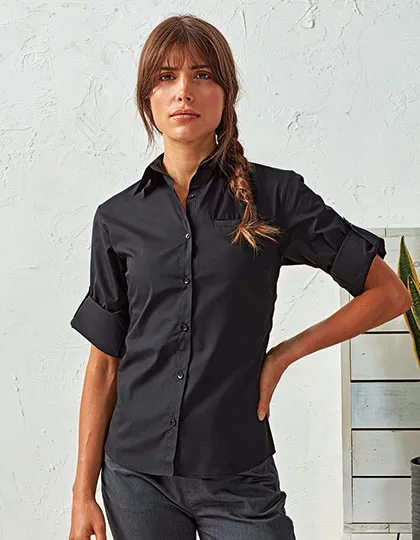 Women´s Roll-Sleeve Poplin Blouse