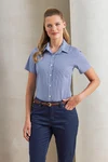 Women´s Microcheck (Gingham) Short Sleeve Cotton Shirt