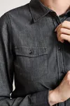 Women´s Jeans Stitch Denim Shirt Black Denim (ca. Pantone 433C)