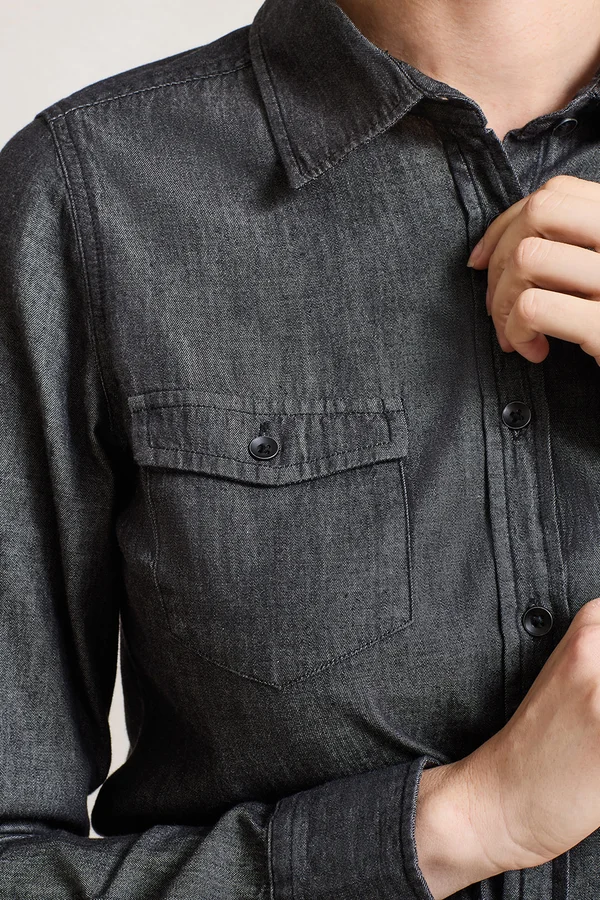 Women´s Jeans Stitch Denim Shirt Black Denim (ca. Pantone 433C)