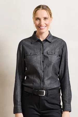 Women´s Jeans Stitch Denim Shirt Black Denim (ca. Pantone 433C)