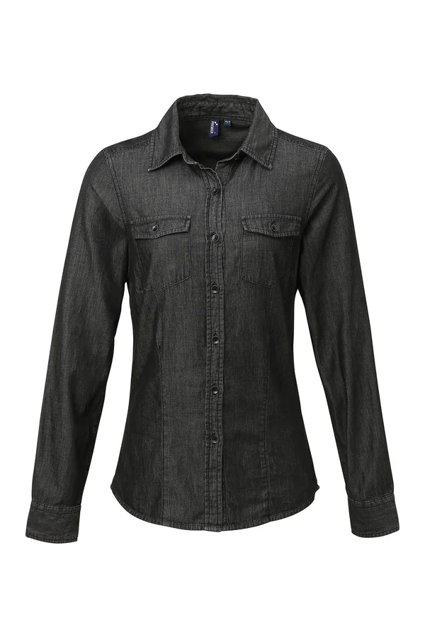 Women´s Jeans Stitch Denim Shirt Black Denim (ca. Pantone 433C)
