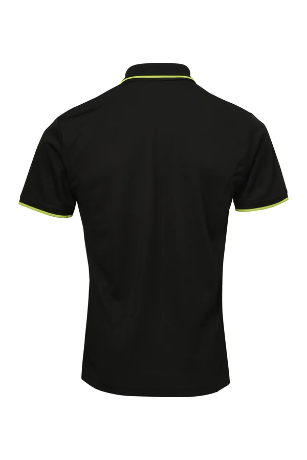 Men´s Contrast Coolchecker® Polo Black (ca. Pantone Black C) / Lime (ca. Pantone 382C)