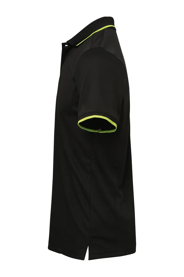Men´s Contrast Coolchecker® Polo Black (ca. Pantone Black C) / Lime (ca. Pantone 382C)
