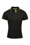 Women´s Contrast Coolchecker® Polo Black (ca. Pantone Black C) / Lime (ca. Pantone 382C)