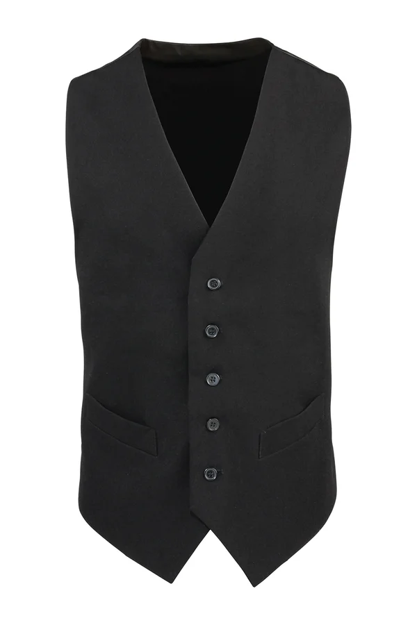Men´s Lined Polyester Waistcoat Black (ca. Pantone Black 3C)