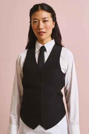 Women´s Lined Polyester Waistcoat Black (ca. Pantone Black 3C)