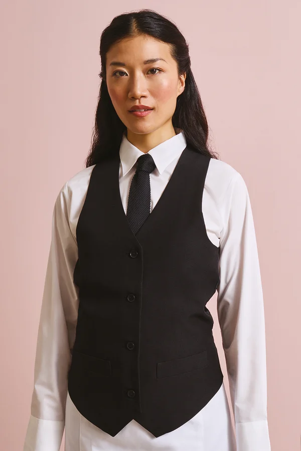Women´s Lined Polyester Waistcoat Black (ca. Pantone Black 3C)