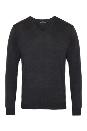 Men´s V-Neck Knitted Sweater Charcoal