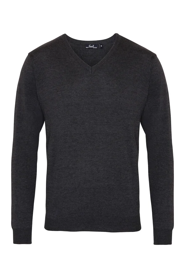 Men´s V-Neck Knitted Sweater Charcoal