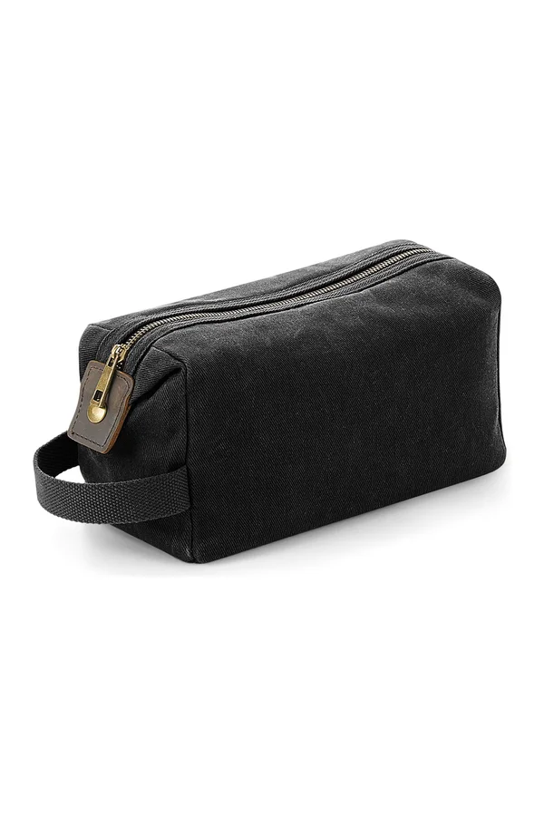 Heritage Waxed Canvas Wash Bag Black