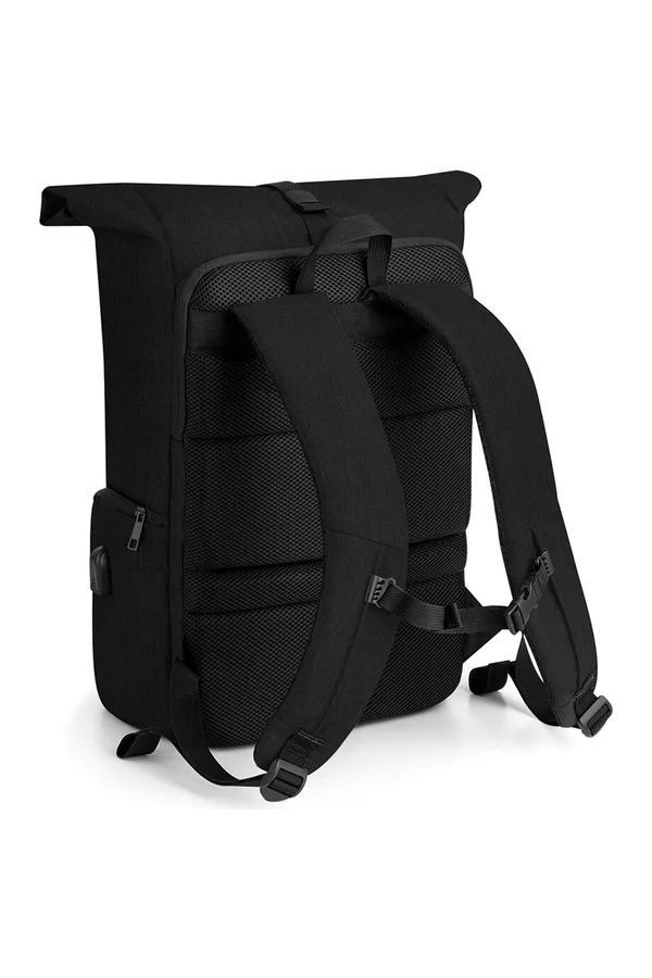 Q-Tech Charge Roll-Top Backpack Black