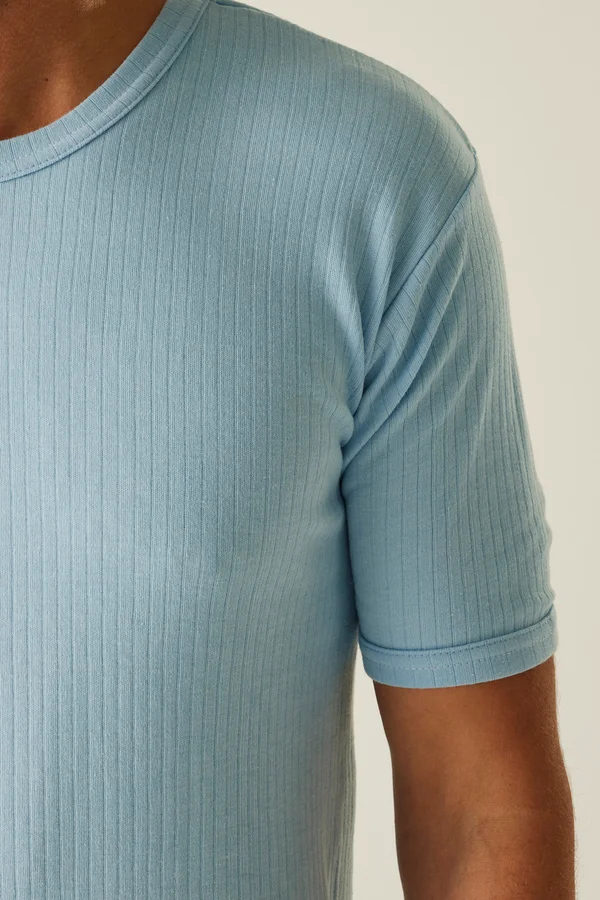 Thermal Short Sleeve Vest Blue