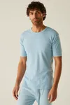 Thermal Short Sleeve Vest Blue