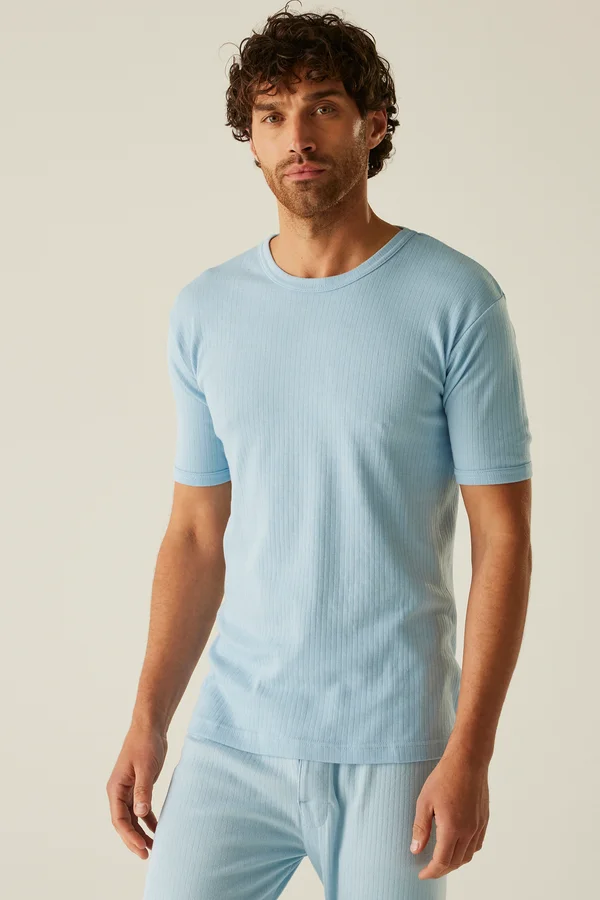 Thermal Short Sleeve Vest Blue