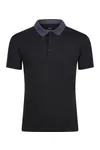 Contrast Coolweave Polo Black / Seal Grey (Solid)