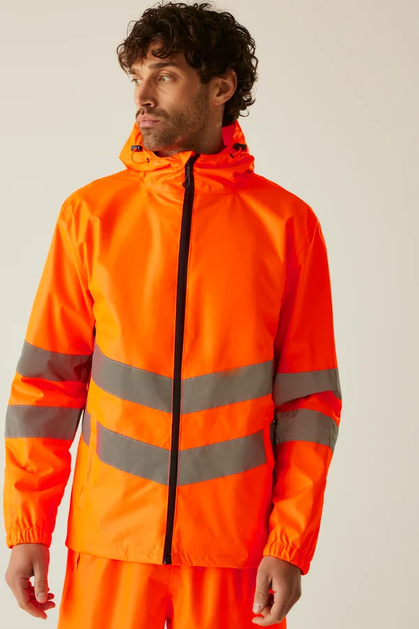 Pro Hi-Vis Packaway Jacket Orange