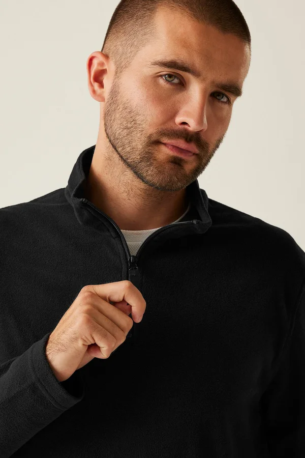Micro Zip Neck Black