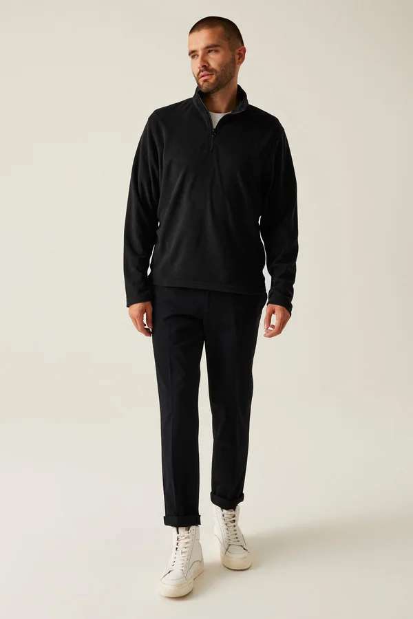 Micro Zip Neck Black