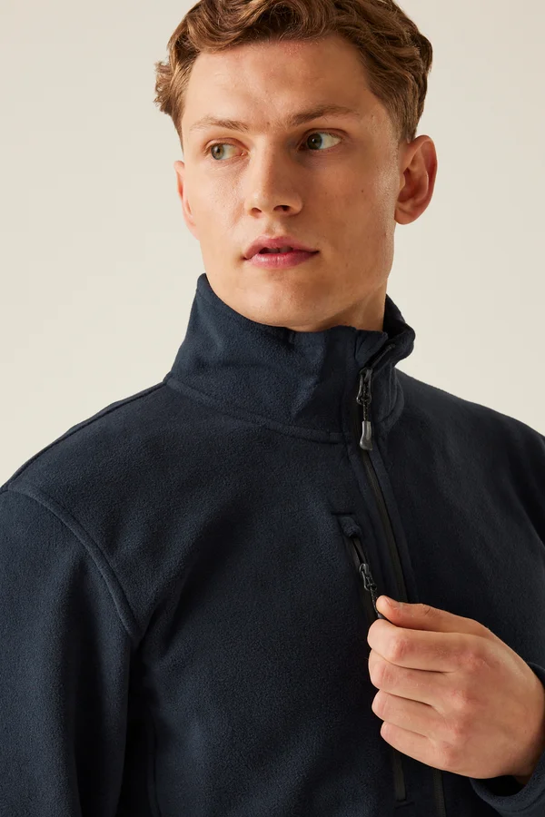 Honestly Made Recycled Full Zip Fleece Jacket Navy