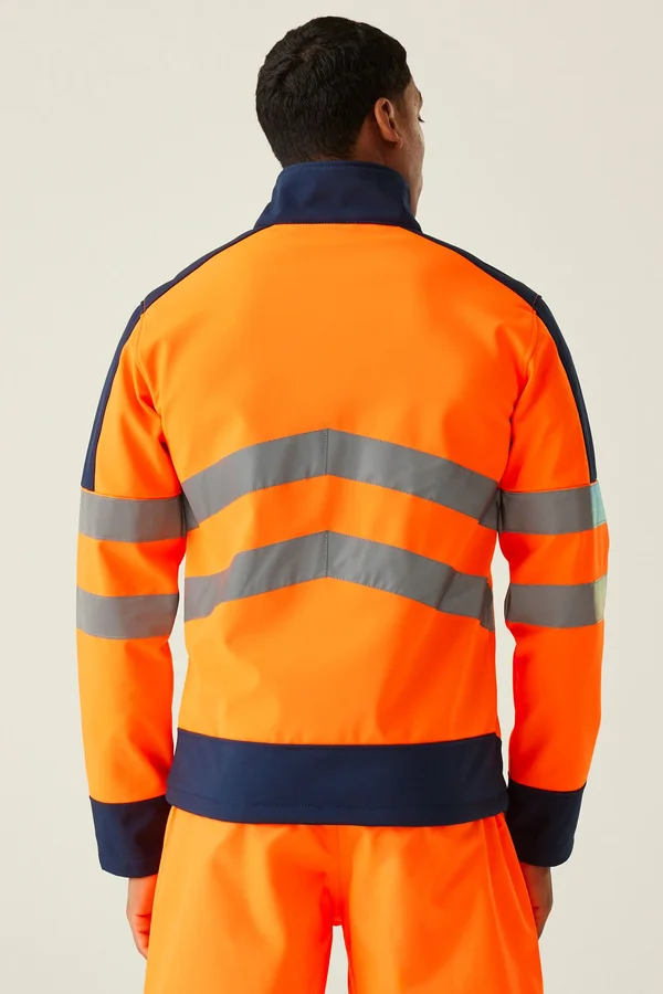 Pro Hi-Vis Softshell Jacket Orange / Navy