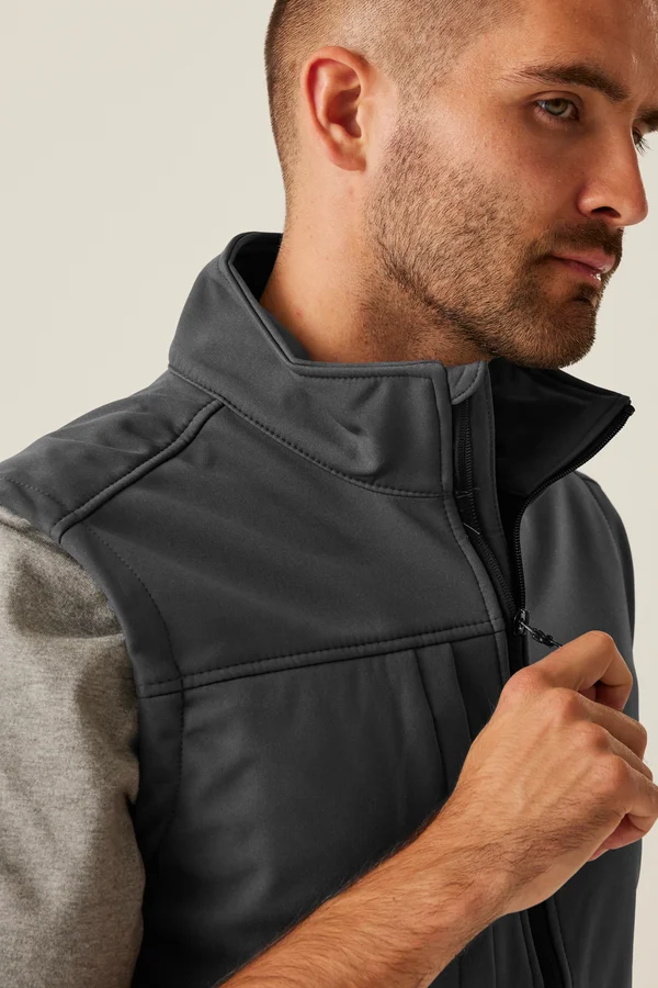 Men´s Octagon II Printable Softshell Bodywarmer Seal Grey (Solid) / Black