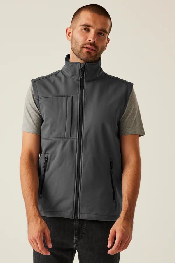 Men´s Octagon II Printable Softshell Bodywarmer Seal Grey (Solid) / Black