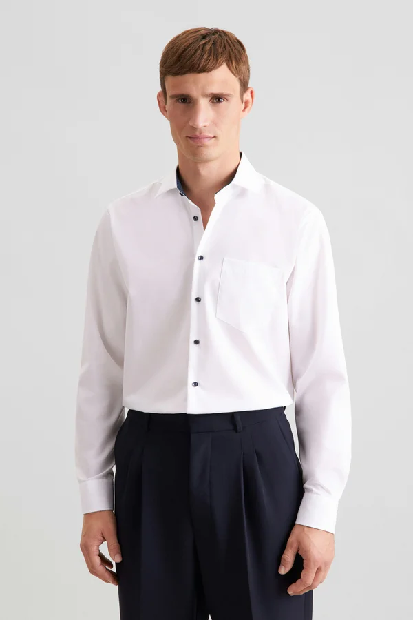 Men´s Shirt Poplin Regular Fit Long Sleeve White