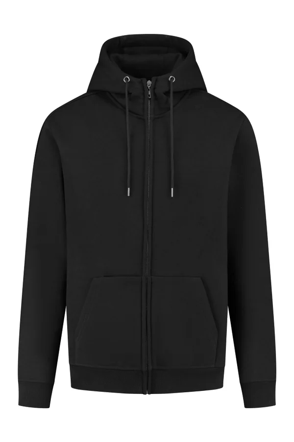 Organic Cotton Unisex Sweat Jacket deep black