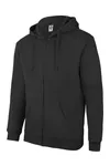 Zip Through Hooded Sweat Jacket Black