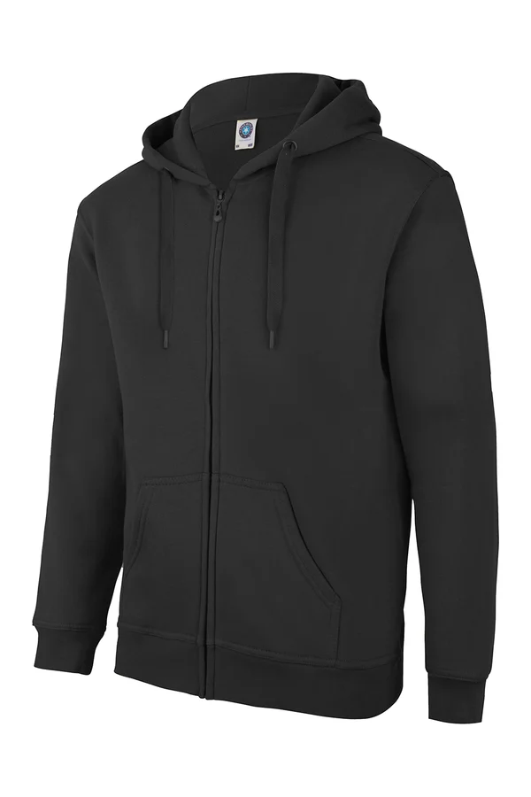 Zip Through Hooded Sweat Jacket Black