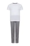 Childrens´ Long Pyjamas White / Heather Grey