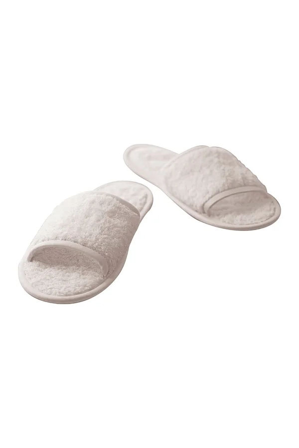 Classic Terry Slippers - Open Toe White
