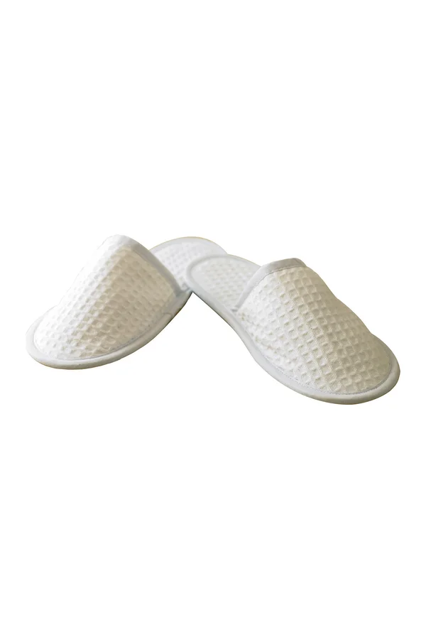 Waffle Mule Slippers White