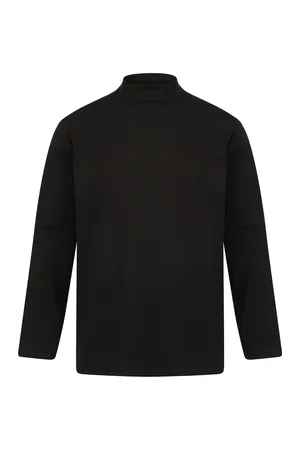 Roll-Neck Long-Sleeve Top Black