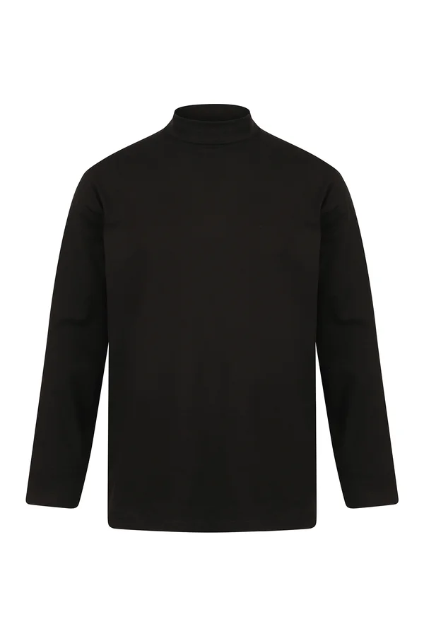 Roll-Neck Long-Sleeve Top Black