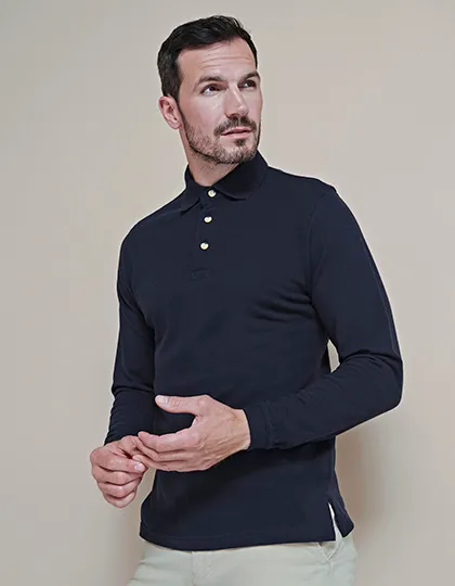 Long Sleeved Cotton Piqué Polo Shirt